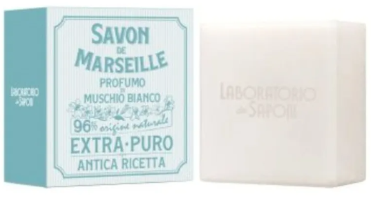 Laboratorio dei Saponi Sapone Marsiglia Vegano al Muschio Bianco Saponetta 100 g